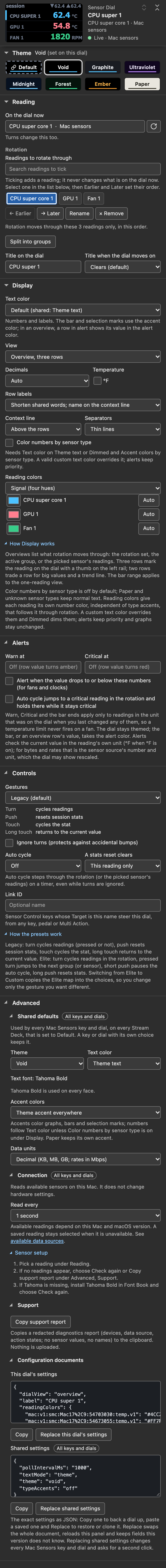 Reading color settings